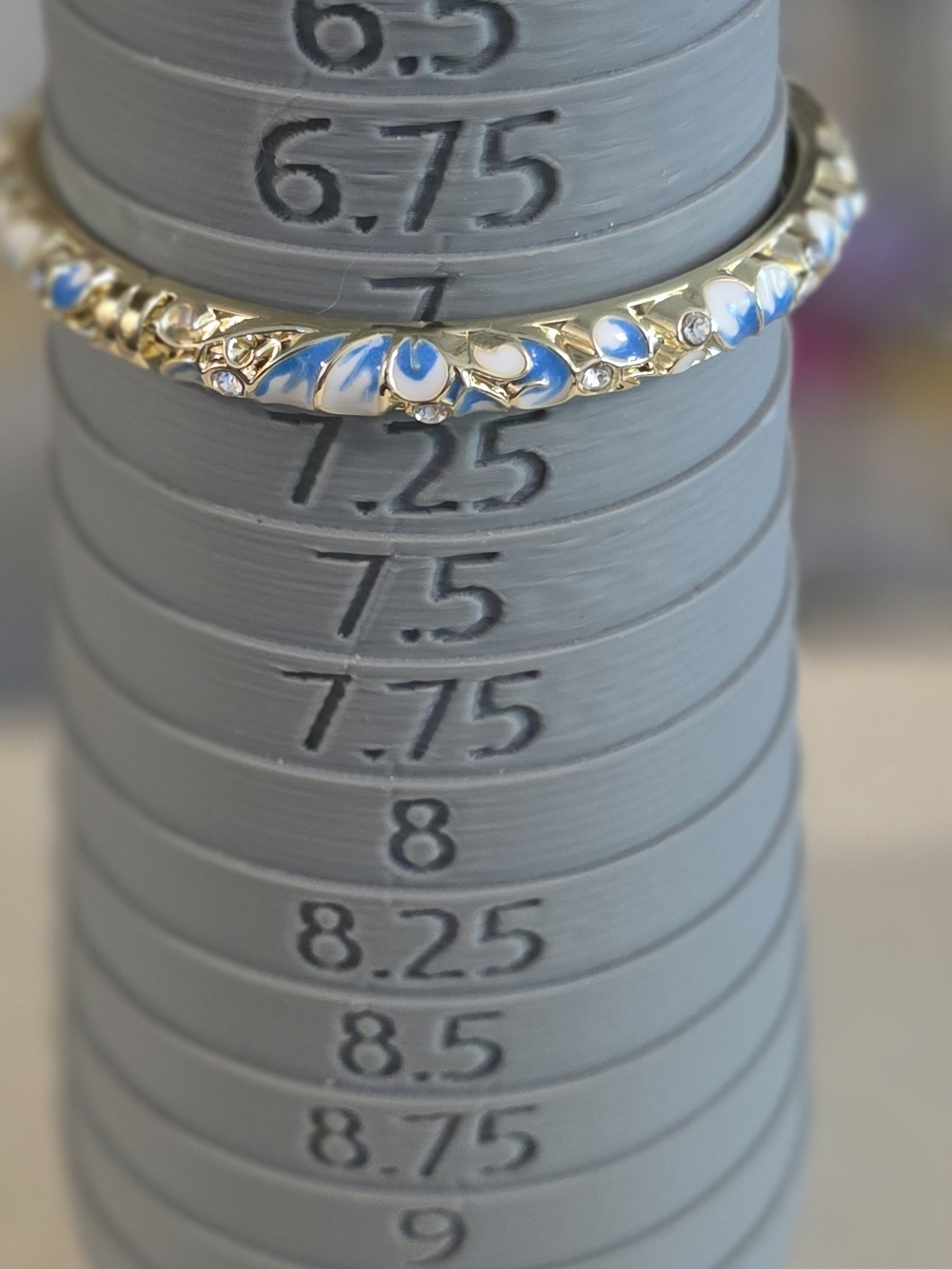 White With Blue Accent Cloisonne Bracelet